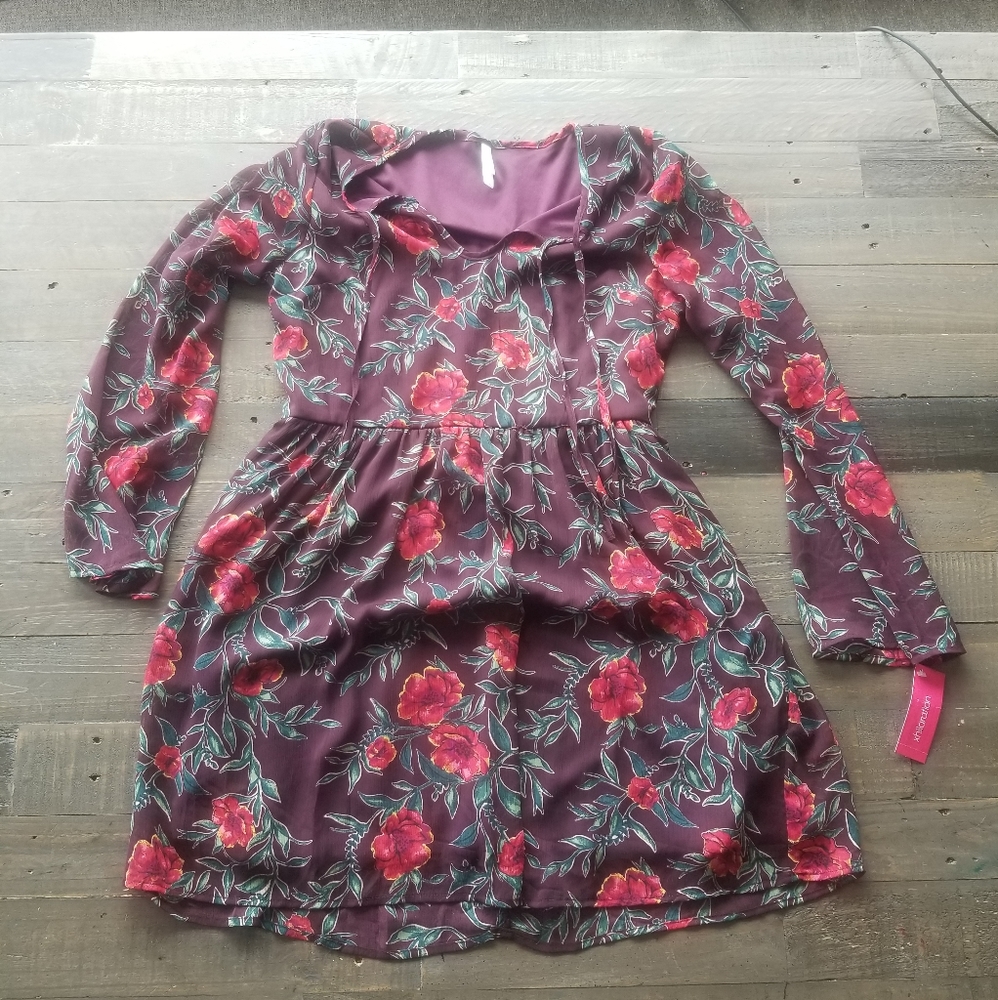 Boho Burgundy and Floral dress